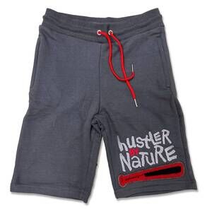 NEW RETRO LABEL men's 4's infrared hustler shorts in charcoal